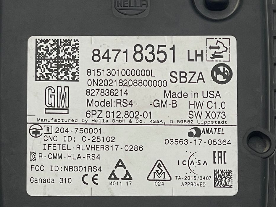 BLIND SPOT RADAR MODULE - 2015 Cadillac ATS Standard RWD