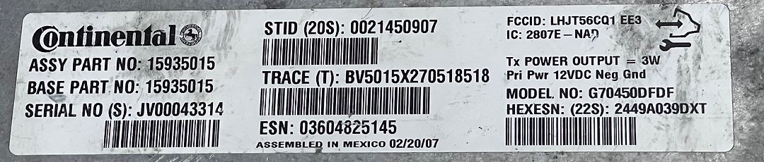 Communication Sync Control Module - 2007 GMC DENALI