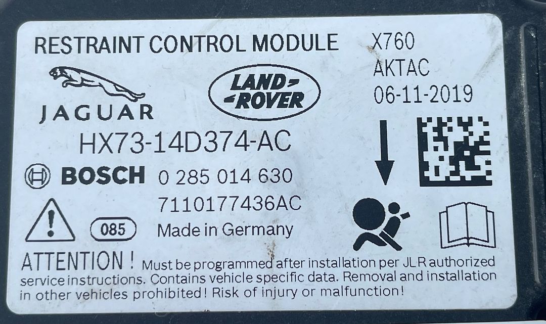 Restraint Control Module - 2020 Jaguar F-Pace