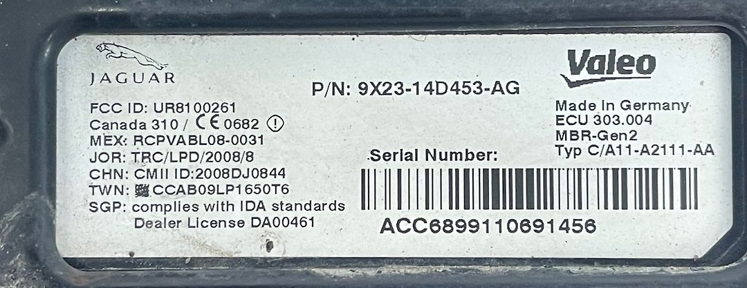 BLIND SPOT RADAR MODULE - 2011 Jaguar XF