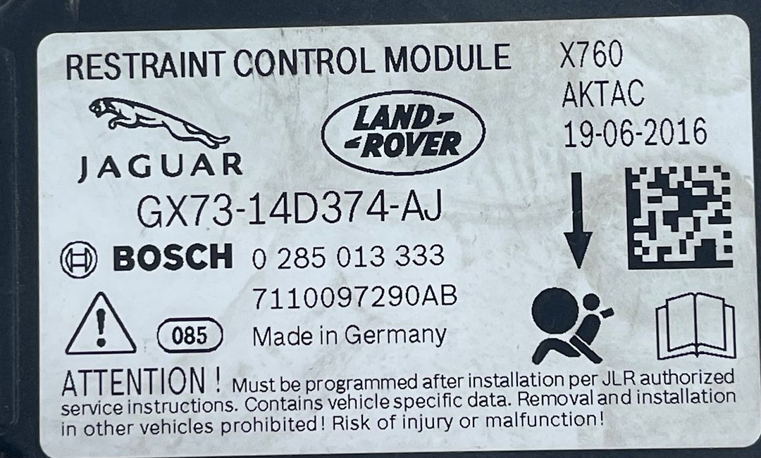 Restraint Control Module - 2017 Jaguar XF