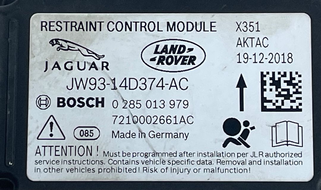 Restraint Control Module - 2019 Jaguar XJ