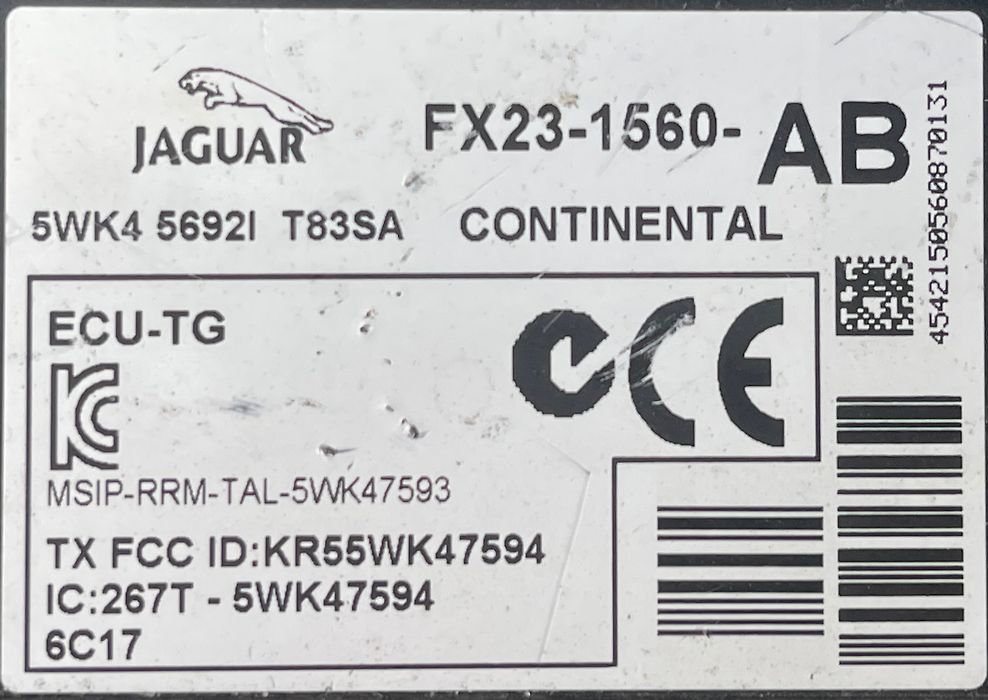 Tire Pressure Monitoring Control Module - 2012 Jaguar XF